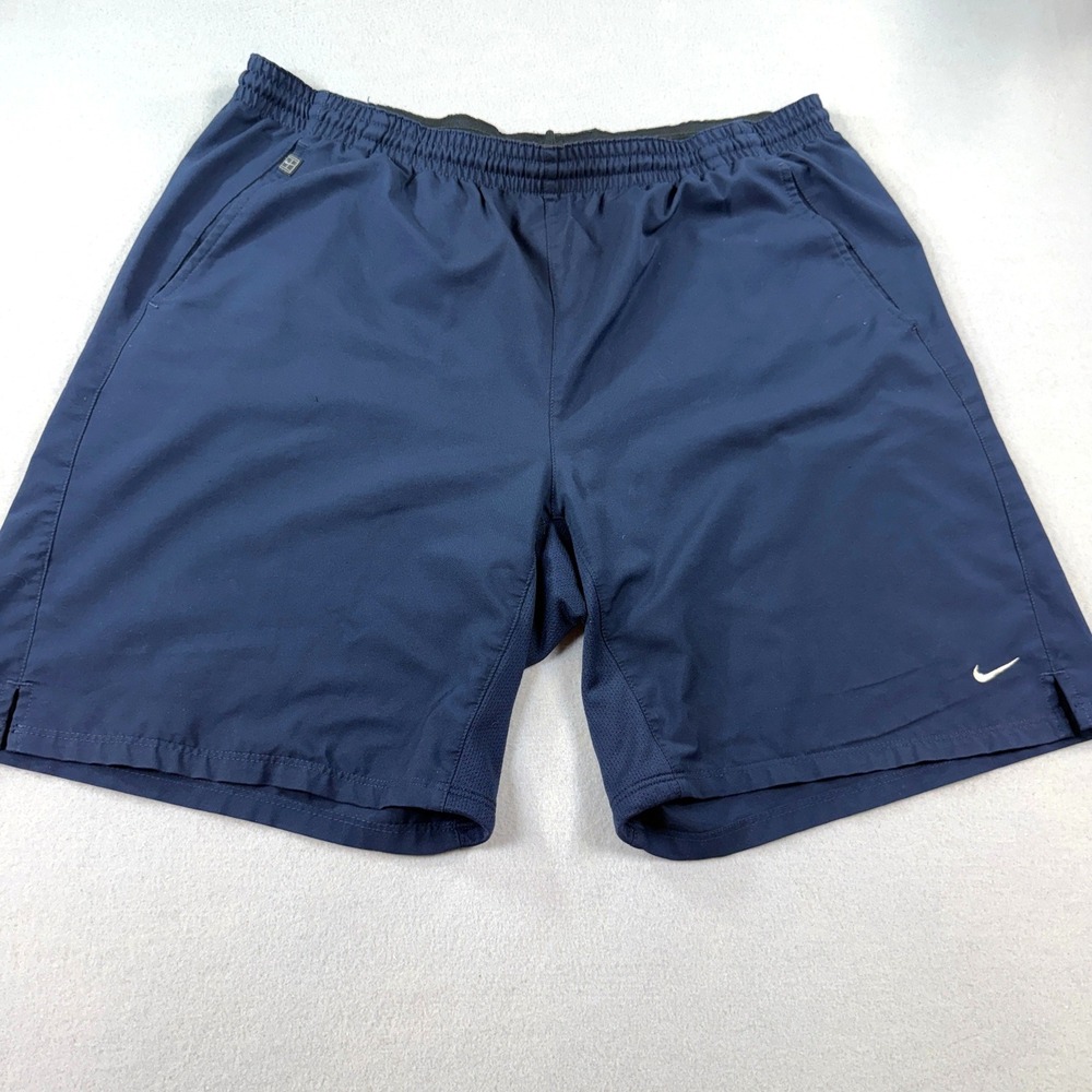 Nike Court Tennis Shorts Mens FIT DRY 142795-451 Athletic Retro Navy Blue Large